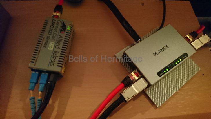 ネットワークオーディオ 光メディアコンバータ スイッチングハブ 音が良い 音質が良い アライドテレシス CentreCOM LMC102 Hobbes HME2-1000SX/SC550 SANWASUPPLY LAN-EC202C 光ファイバーケーブル SCコネクタ 10m 