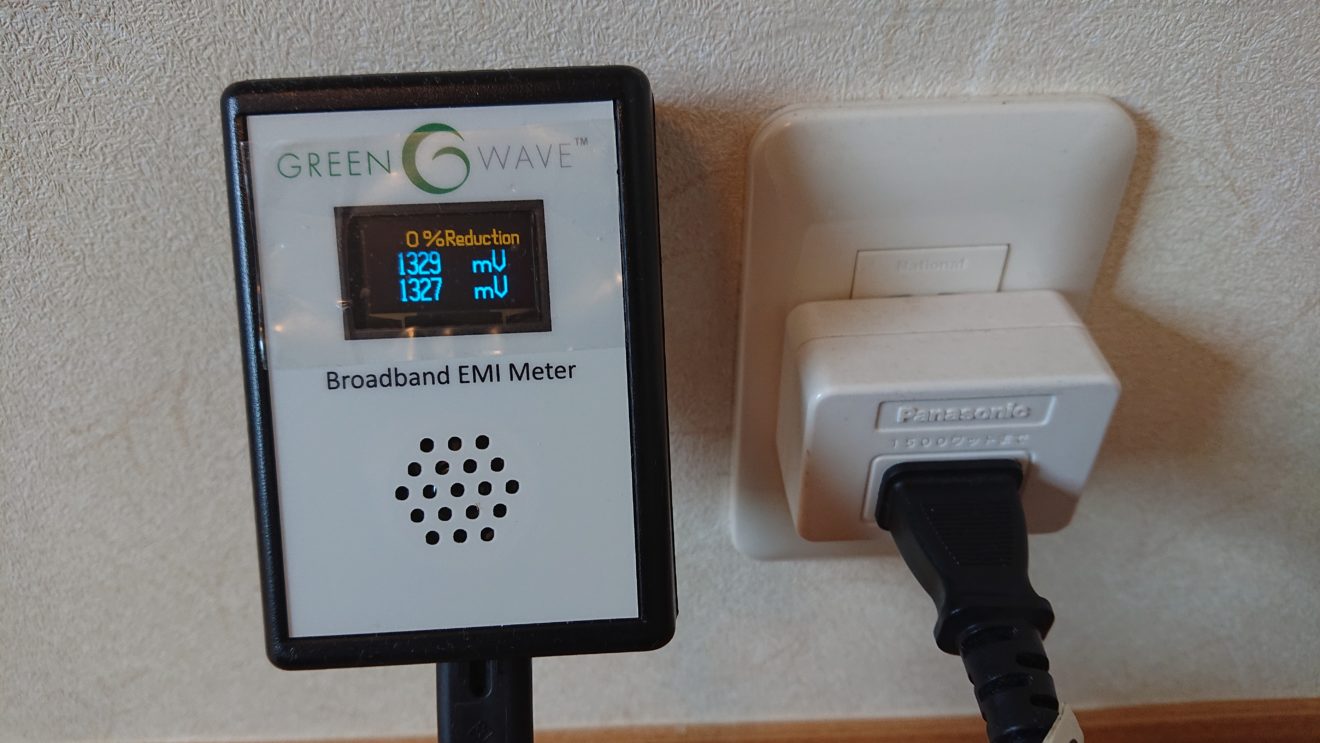 Greenwave Broadband EMI Meterによるノイズフィルタ7種比較(1)サンワサプライ TAP-AD2N/ELECOM KT-180/Panasonic BL-PST152