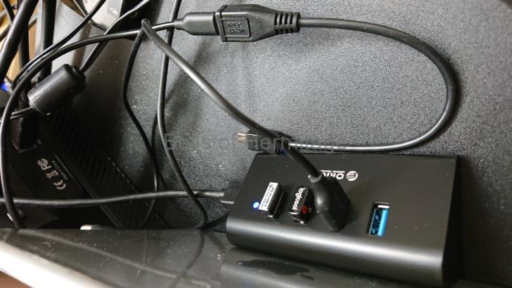 パソコン:USB3.0対応ハブ:ORICO:M3H4-SV:ASUSPro:EeeBox PC:E510:5Gbps:Mac:高放熱:アルミ:OTG対応::スマホホルダー:SHC-U3:変換名人:USBケーブル:MiniBオス - microBメスUSB:M5A/MCB20F: