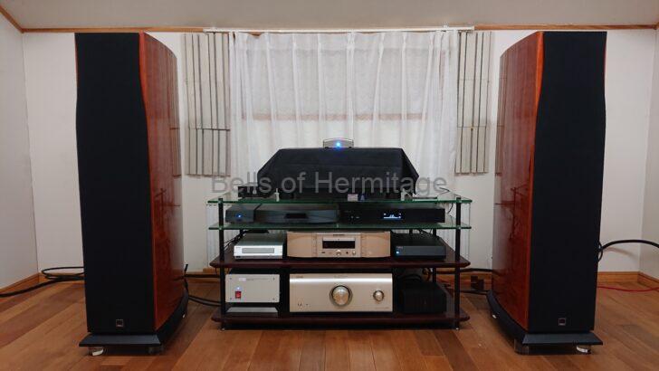 オーディオルーム 執筆環境 Marantz PM-14S1 DENON PMA-SX1 DCD-SA11 LUMIN X1 Black YAMAHA GT-1000 QUADRASPIRE QAVM Q4D セパレート ラックレイアウト 